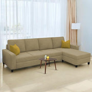 Casaliving Gerio 6 Seater LHS L Shape Sofa Set for Living Room (Blue Fabric) Premium Fabric Sofa