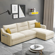 Casaliving Skynet LHS 6 Seater L Shape Sofa Set for Living Room (Black Colour) Premium Fabric Sofa Set