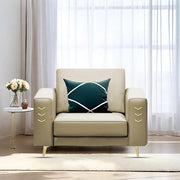 Casaliving Falco 1 Seater Sofa Set for Living Room (Blue Grey Fabric) Premium Fabric Sofa