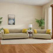 Casaliving Dominic 3 + 2 Seater Sofa Set for Living Room (Blue) Premium Fabric Sofa