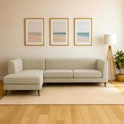 Casaliving Markfest LHS 6 Seater L Shape Sofa Set for Living Room (Blue Colour) Premium Fabric Sofa Set