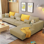 Casaliving Minta LHS 6 Seater L Shape Sofa Set for Living Room (Brown Fabric)