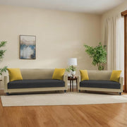 Casaliving Dominic 3 + 2 Seater Sofa Set for Living Room (Blue) Premium Fabric Sofa