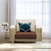 Casaliving Falco 1 Seater Sofa Set for Living Room (Blue Grey Fabric) Premium Fabric Sofa