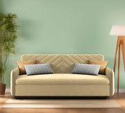 Casaliving Balbus 3 Seater Sofa Cum Bed for Living Room (Blue Fabric) Premium Fabric Sofa