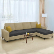 Casaliving Gerio 6 Seater LHS L Shape Sofa Set for Living Room (Blue Fabric) Premium Fabric Sofa