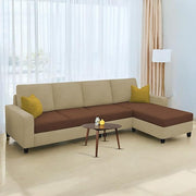 Casaliving Gerio 6 Seater LHS L Shape Sofa Set for Living Room (Blue Fabric) Premium Fabric Sofa