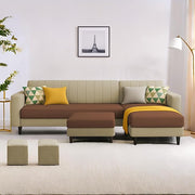 Casaliving Moris RHS 4 Seater L Shape Sofa Set for Living Room (Black) Premium Fabric Sofa Set for Living Room