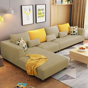 Casaliving Minta LHS 6 Seater L Shape Sofa Set for Living Room (Brown Fabric)