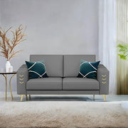 Casaliving Falco 1 Seater Sofa Set for Living Room (Blue Grey Fabric) Premium Fabric Sofa