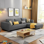 Casaliving Minta LHS 4 Seater L Shape Sofa Set for Living Room (Blue Premium Colour Fabric)