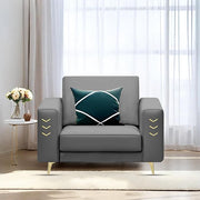 Casaliving Falco 1 Seater Sofa Set for Living Room (Blue Grey Fabric) Premium Fabric Sofa