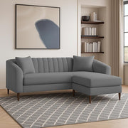 Casaliving Doraldo 4 Seater L Shape Convertible Sofa Set for Living Room, 3 Seater & Ottoman Modular Sectional Couch for Small Space (Black Blue Colour) Fabric