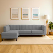 Casaliving Markfest LHS 6 Seater L Shape Sofa Set for Living Room (Blue Colour) Premium Fabric Sofa Set