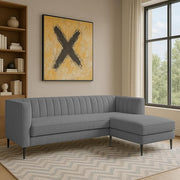 Casaliving Travis 4 Seater L Shape Convertible Sofa Set for Living Room, 3 Seater & Ottoman Modular Sectional Couch for Small Space (Blue Colour) Fabric