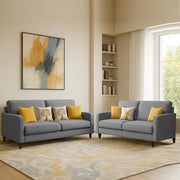 Casaliving Premium Stephanie 2 Seater Sofa Set 2 Seater Modern Sofa Set for Living Room (Blue Color Fabric)