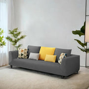 Casaliving Margreta 3 Seater Sofa Set for Living Room (Blue Colour Fabric) Premium Fabric Sofa