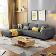 Casaliving Minta LHS 4 Seater L Shape Sofa Set for Living Room (Blue Premium Colour Fabric)