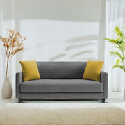 Casaliving Dominic 2 Seater Sofa Set for Living Room (Blue Fabric) Premium Fabric Sofa