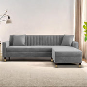 Casaliving Garcia L Shape Sofa Set for Living Room Premium Fabric Sofa (4 Seater LHS, Blue)