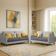 Casaliving Premium Stephanie 2 Seater Sofa Set 2 Seater Modern Sofa Set for Living Room (Blue Color Fabric)