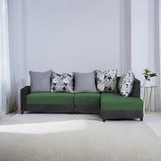 Casaliving James RHS 6 Seater L Shape Sofa Set for Living Room (Turquise Black Colour) Premium Fabric Sofa