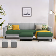 Casaliving Moris RHS 4 Seater L Shape Sofa Set for Living Room (Black) Premium Fabric Sofa Set for Living Room