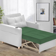 Casaliving Treshta Single Seater Sofa Cum Bed Sofa Set for Living Room (Blue Fabric -Colour Fabric) Premium Fabric Sofa Set