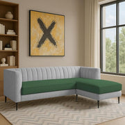 Casaliving Travis 4 Seater L Shape Convertible Sofa Set for Living Room, 3 Seater & Ottoman Modular Sectional Couch for Small Space (Blue Colour) Fabric