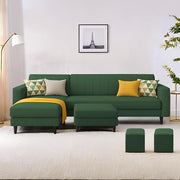 Casaliving Moris RHS 4 Seater L Shape Sofa Set for Living Room (Black) Premium Fabric Sofa Set for Living Room