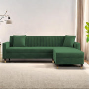 Casaliving Garcia L Shape Sofa Set for Living Room Premium Fabric Sofa (4 Seater LHS, Blue)