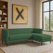 Casaliving Travis 4 Seater L Shape Convertible Sofa Set for Living Room, 3 Seater & Ottoman Modular Sectional Couch for Small Space (Blue Colour) Fabric