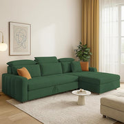 Casaliving Gagnon LHS 4 Seater L Shape Corner Sofa Cum Bed for Living Room (Blue Fabric) Premium Fabric Sofa