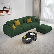 Casaliving Crypton 3 Seater Sofa Set with Center Table for Living Room (Blue Colour) Premium Fabric Sofa