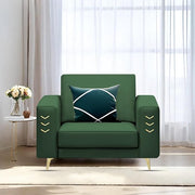 Casaliving Falco 1 Seater Sofa Set for Living Room (Blue Grey Fabric) Premium Fabric Sofa