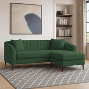 Casaliving Doraldo 4 Seater L Shape Convertible Sofa Set for Living Room, 3 Seater & Ottoman Modular Sectional Couch for Small Space (Black Blue Colour) Fabric