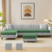 Casaliving Garcia LHS 8 Seater L Shape Sofa Set with Ottoman & 2 Puffy for Living Room (Cream) Premium Fabric Sofa Set