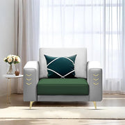 Casaliving Falco 1 Seater Sofa Set for Living Room (Blue Grey Fabric) Premium Fabric Sofa