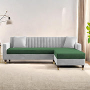 Casaliving Garcia 5 Seater L Shape Convertible Sofa Set for Living Room, 5 Seater & Ottoman Modular Sectional Couch for Small Space (Black Colour) Fabric