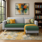 Casaliving Moris RHS 4 Seater L Shape Sofa Set for Living Room (Black) Premium Fabric Sofa Set for Living Room