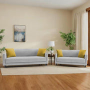 Casaliving Dominic 3 + 2 Seater Sofa Set for Living Room (Blue) Premium Fabric Sofa