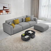 Casaliving Crypton 3 Seater Sofa Set with Center Table for Living Room (Blue Colour) Premium Fabric Sofa