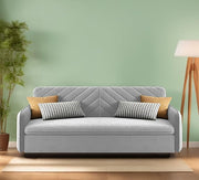 Casaliving Balbus 3 Seater Sofa Cum Bed for Living Room (Blue Fabric) Premium Fabric Sofa