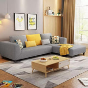 Casaliving Minta LHS 4 Seater L Shape Sofa Set for Living Room (Blue Premium Colour Fabric)