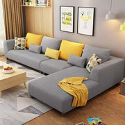 Casaliving Minta LHS 6 Seater L Shape Sofa Set for Living Room (Brown Fabric)