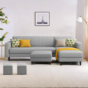 Casaliving Moris RHS 4 Seater L Shape Sofa Set for Living Room (Black) Premium Fabric Sofa Set for Living Room