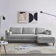 Casaliving Aezra LHS 4 Seater L Shape Sofa Set for Living Room (Black Grey Fabric) Premium Fabric Sofa