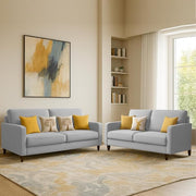 Casaliving Premium Stephanie 2 Seater Sofa Set 2 Seater Modern Sofa Set for Living Room (Blue Color Fabric)
