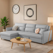 Casaliving Floster LHS 4 Seater L Shape Corner Sofa Cum Bed for Living Room (Cream Fabric) Premium Fabric Sofa