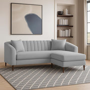 Casaliving Doraldo 4 Seater L Shape Convertible Sofa Set for Living Room, 3 Seater & Ottoman Modular Sectional Couch for Small Space (Black Blue Colour) Fabric